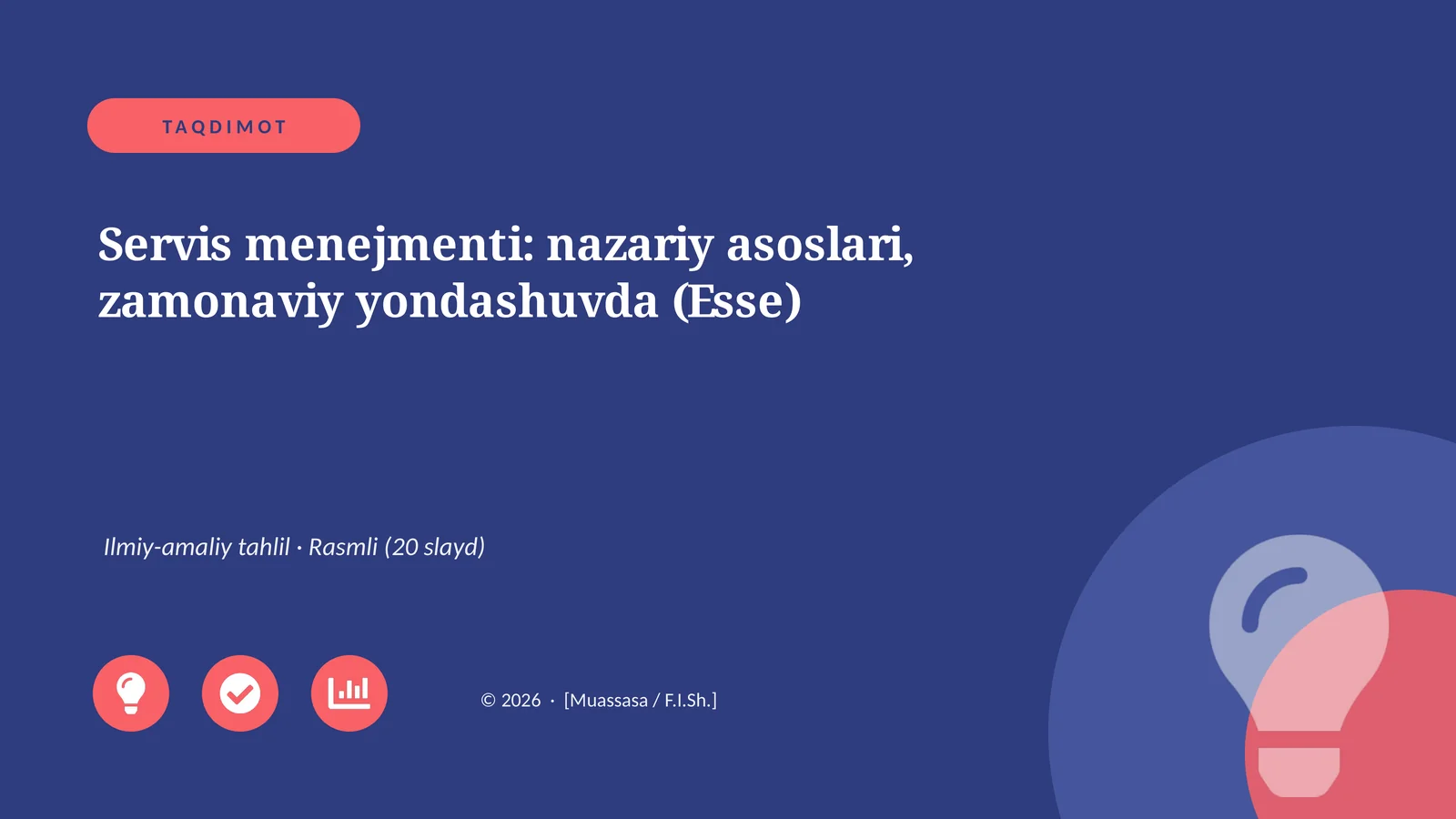 Servis menejmenti: nazariy asoslari, zamonaviy yondashuvda (Esse)