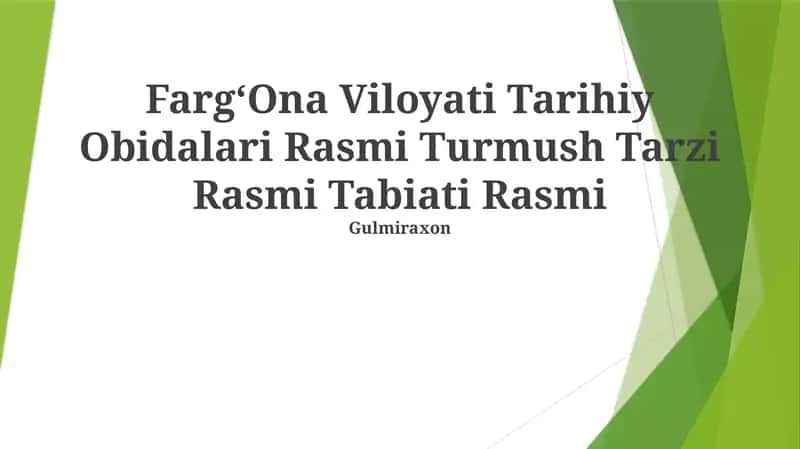 Tarihiy va tabiatiy obidalardagi Gulmiraxon shaharchasi haqida ma'lumot 1