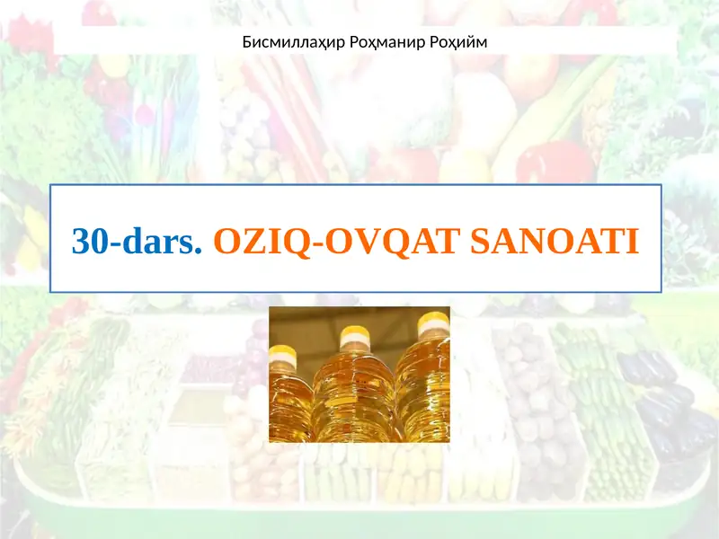 OZIQ-OVQAT SANOATI
