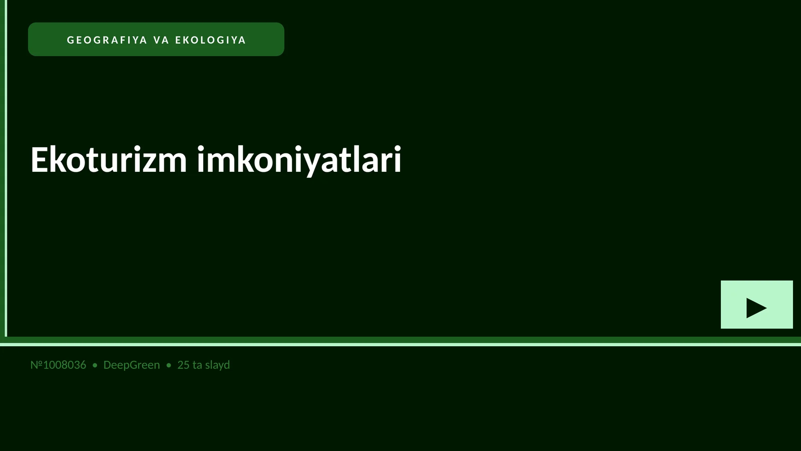 Ekoturizm imkoniyatlari
