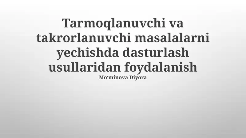 Rekursiv va Iterativ Muammolar