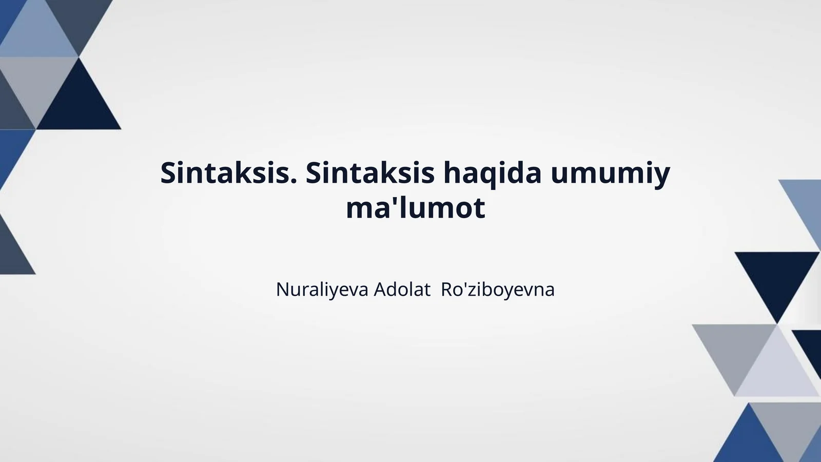 Sintaksis. Sintaksis haqida umumiy ma'lumot