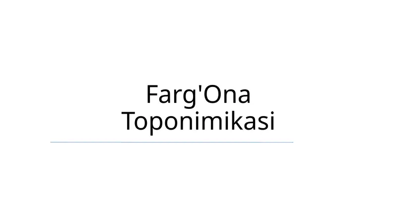 Farg'Ona Toponimikasi