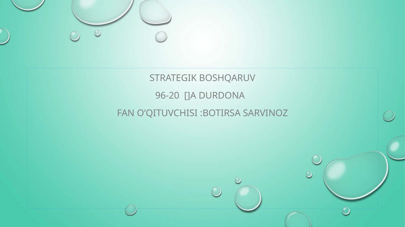 Strategik boshqaruv