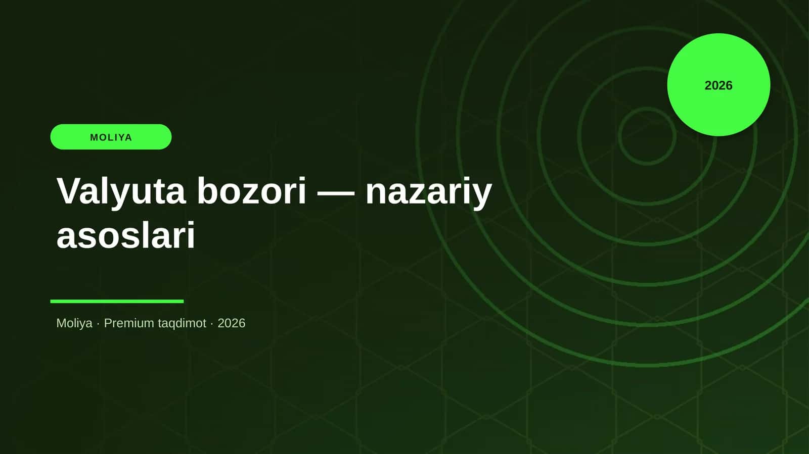 Valyuta bozori — nazariy asoslari