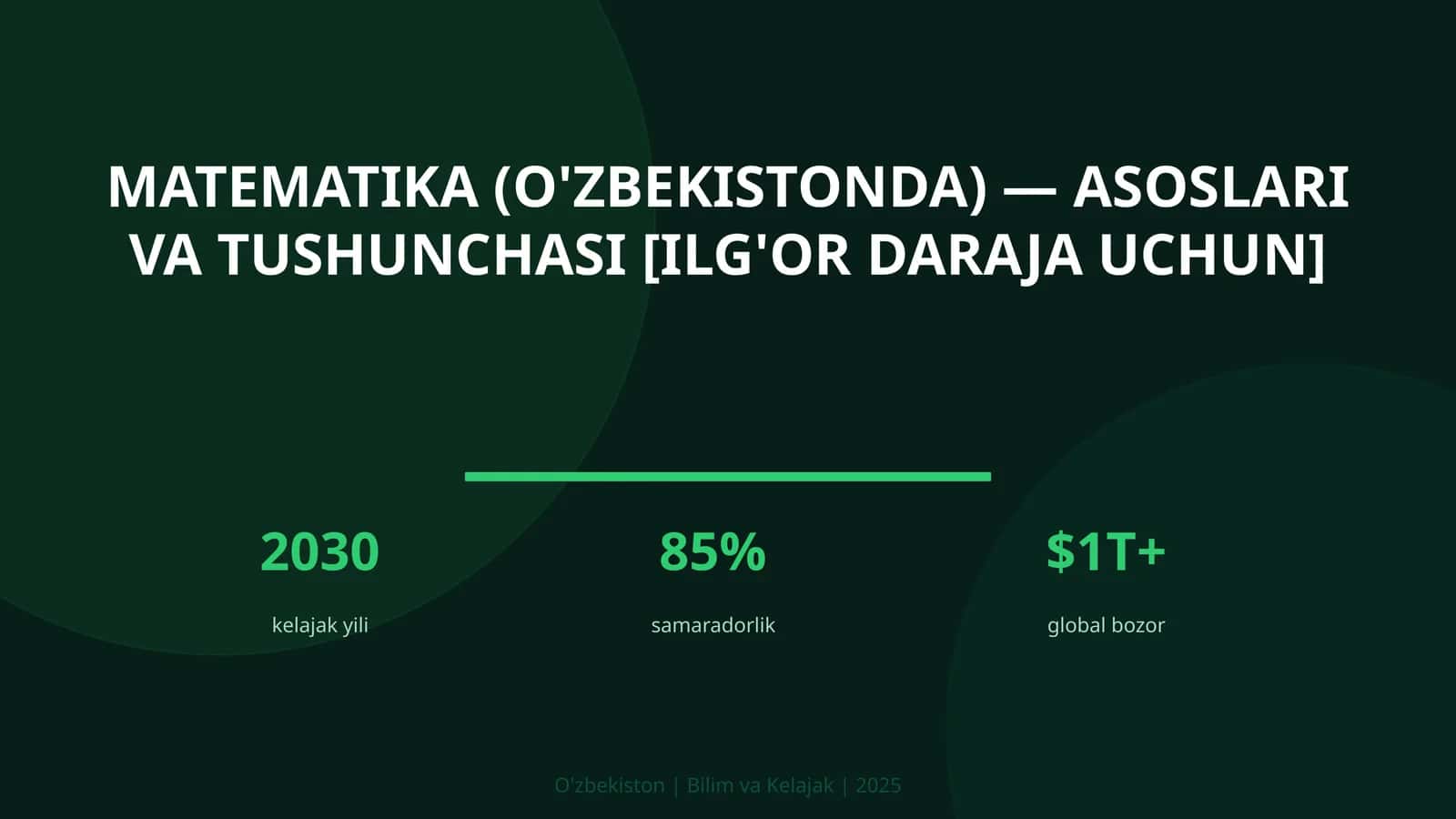 Matematika (O'zbekistonda) — asoslari va tushunchasi [ilg'or daraja uchun]