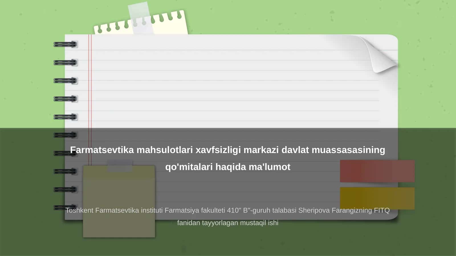 Farmatsevtika mahsulotlari xavfsizligi markazi davlat muassasasasining qo'mitalari haqida ma'lumot