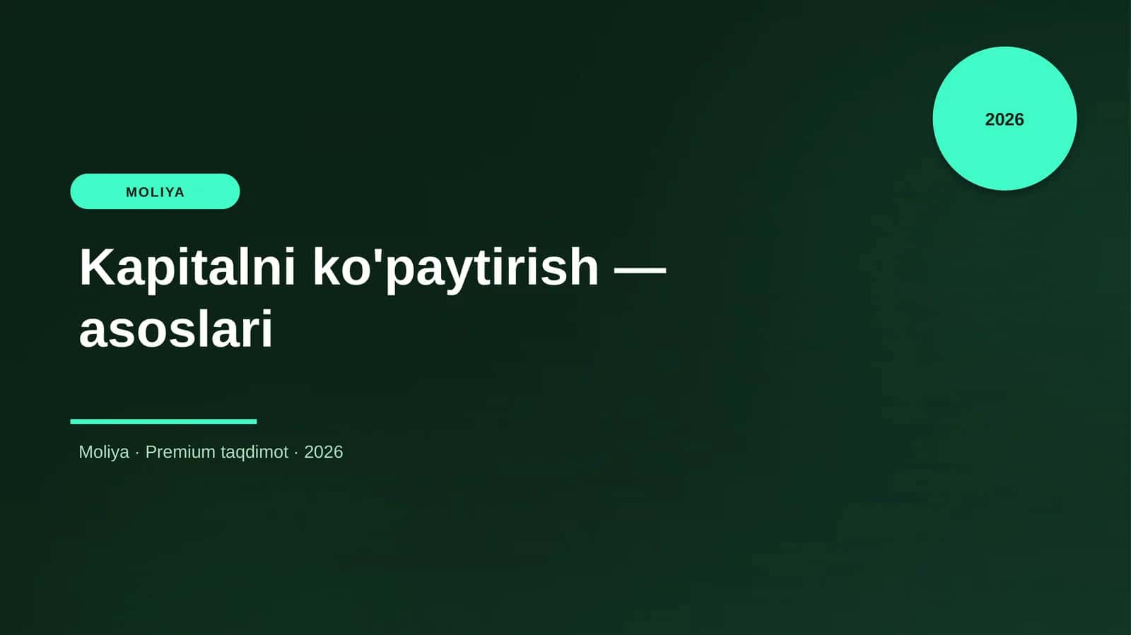 Kapitalni ko'paytirish - asoslari