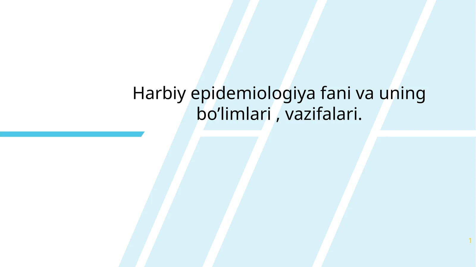 Harbiy epidemiologiya fani va uning bo'limlari, vazifalari