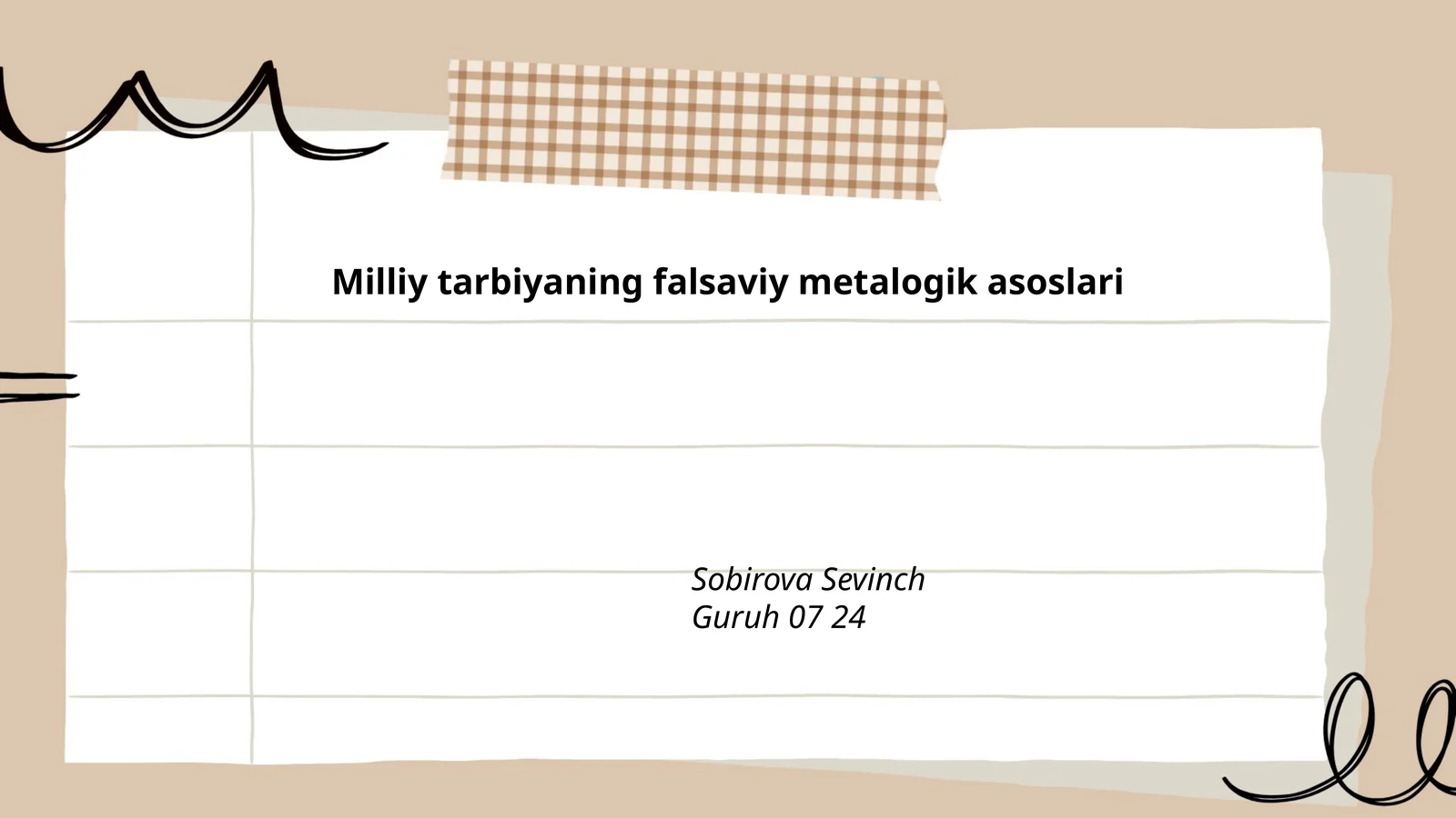 Milliy tarbiyaning falsafiy metalogik asoslari