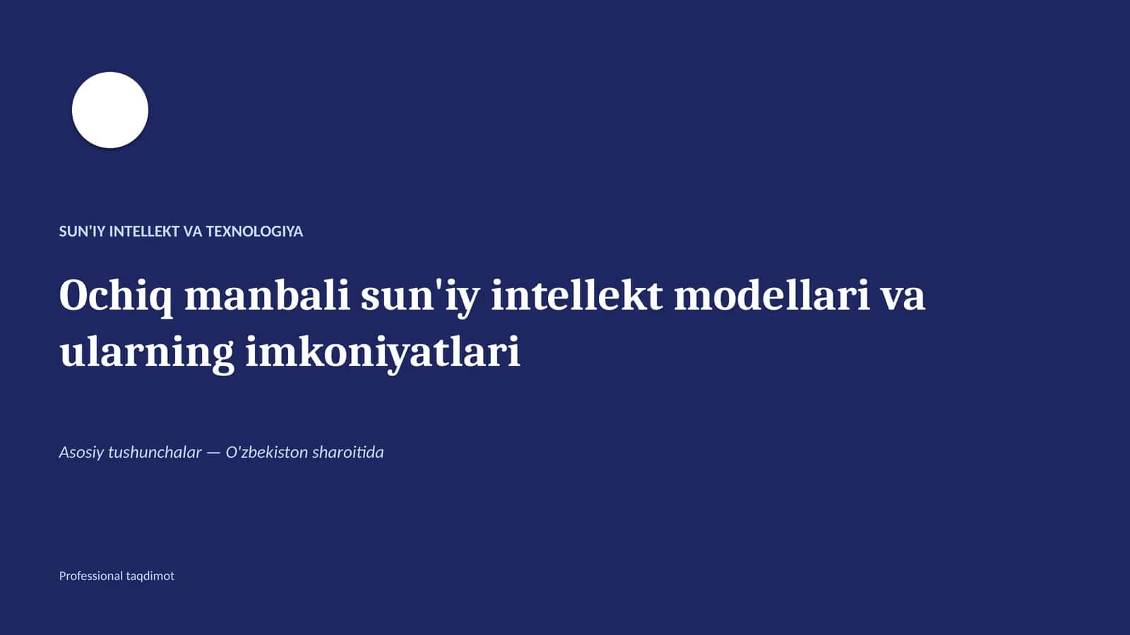 SUN'IY INTELLEKT VA TEXNOLOGIYA