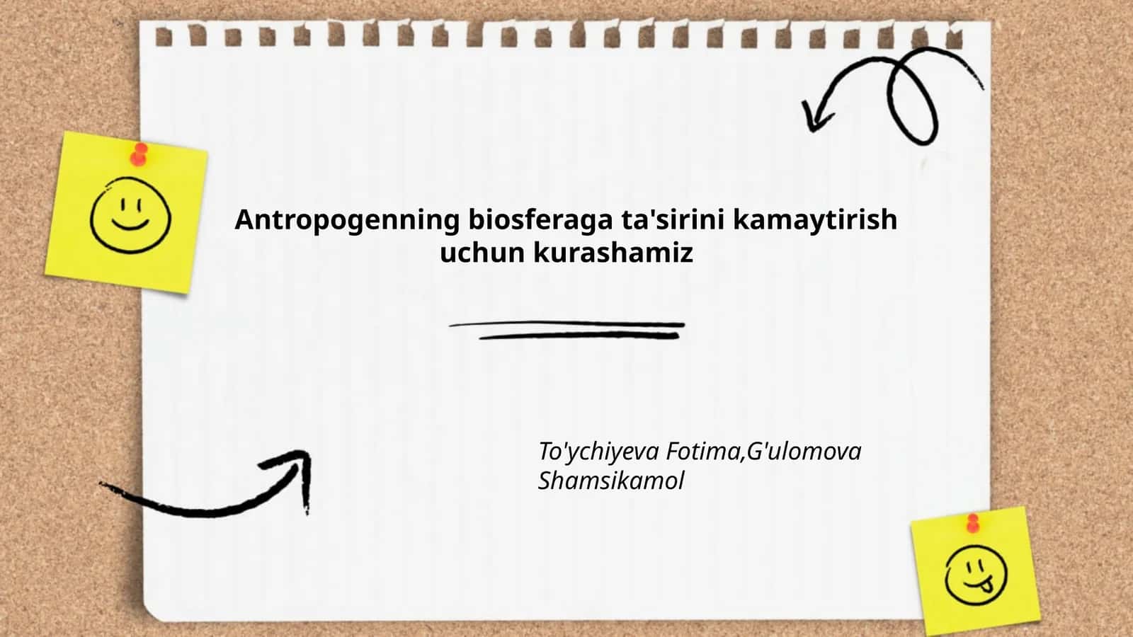 Antropogennig biosferaga ta'sirini kamaytirish uchun kurashamiz