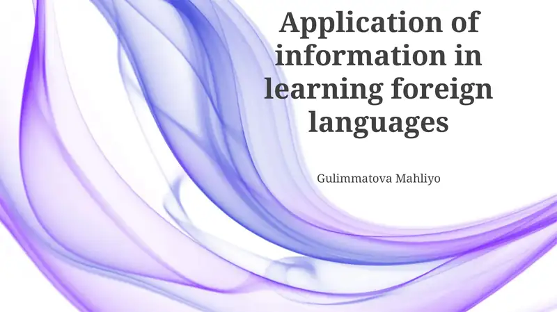 Application of information in learning foreign languages