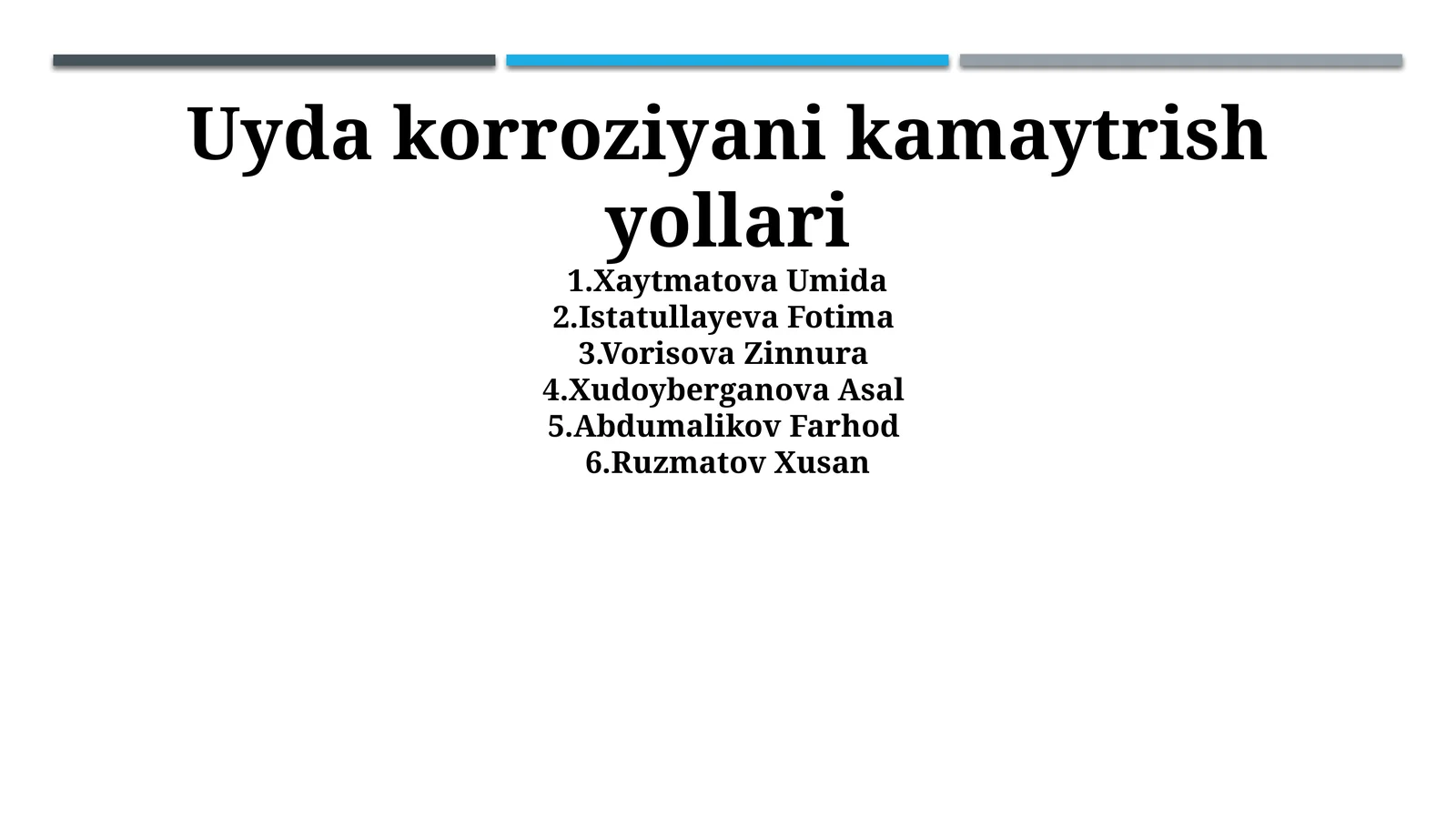 Uyda korroziyani kamaytrish yollari