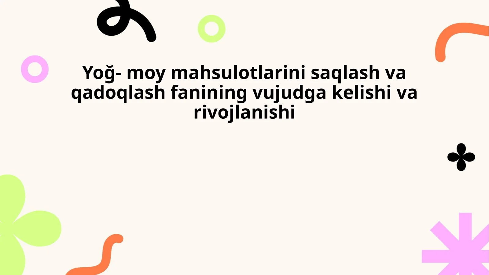 Yog' va moy mahsulotlarini saqlash texnologiyalari