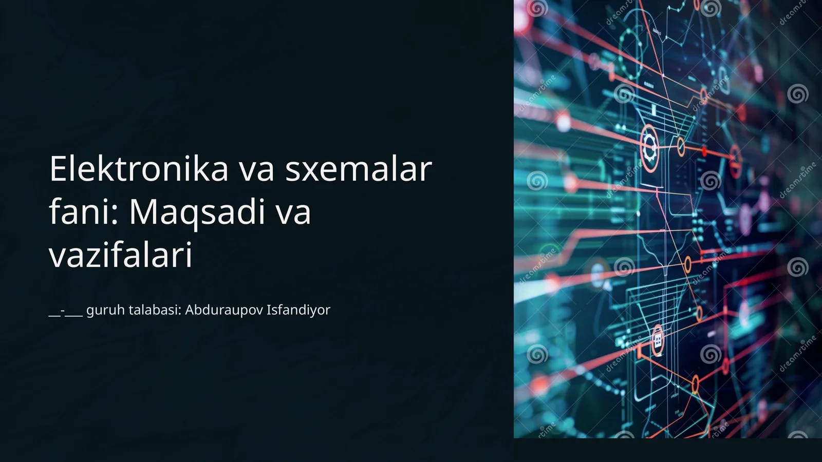 Elektronika va sxemalar fani: Maqsadi va vazifalari
