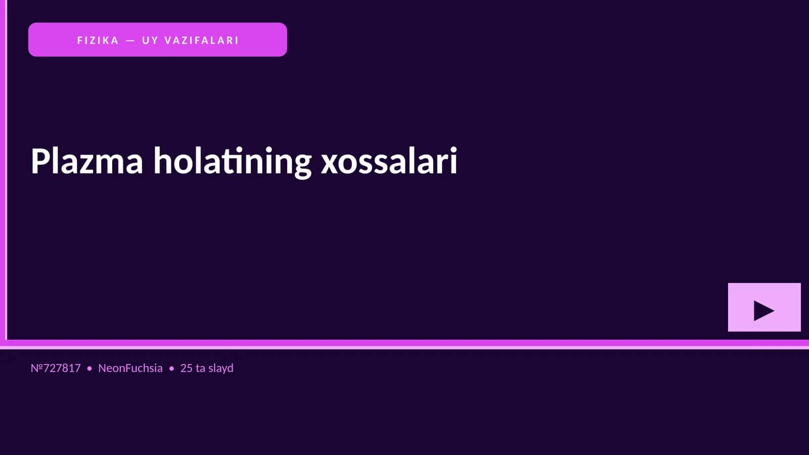 Plazma holatining xossalari