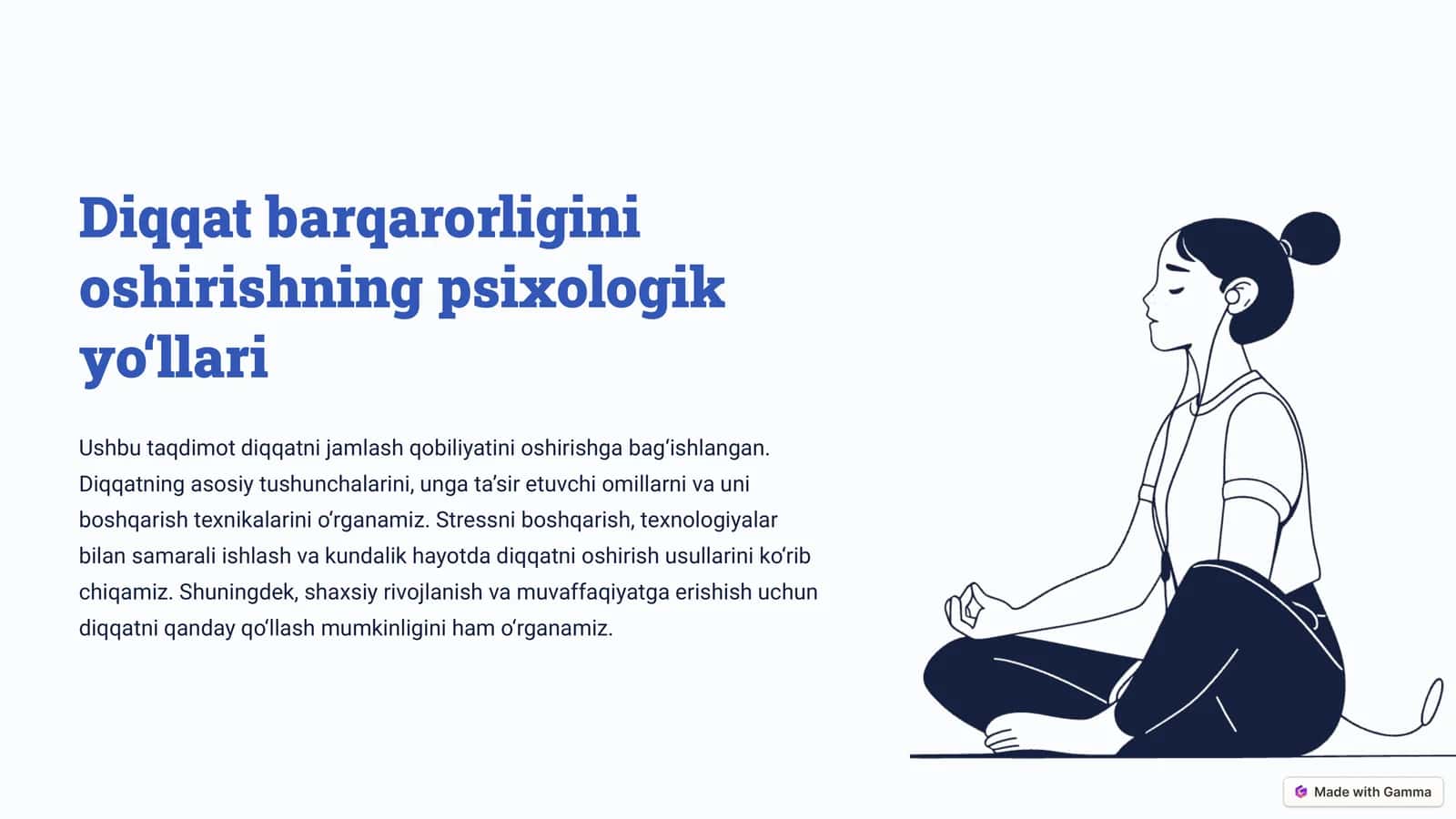 Diqqat barqarorligini oshirishning psixologik yo‘llari