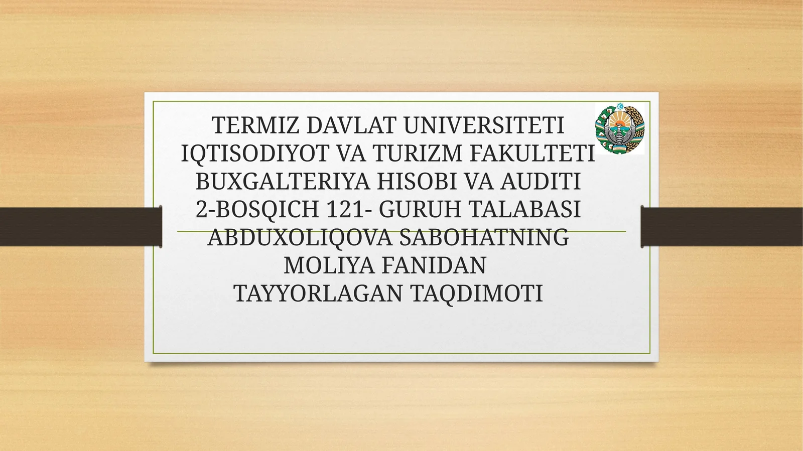 Moliyaviy Nazoratni Tashkil Etishning Nazariy va Huquqiy Asoslari