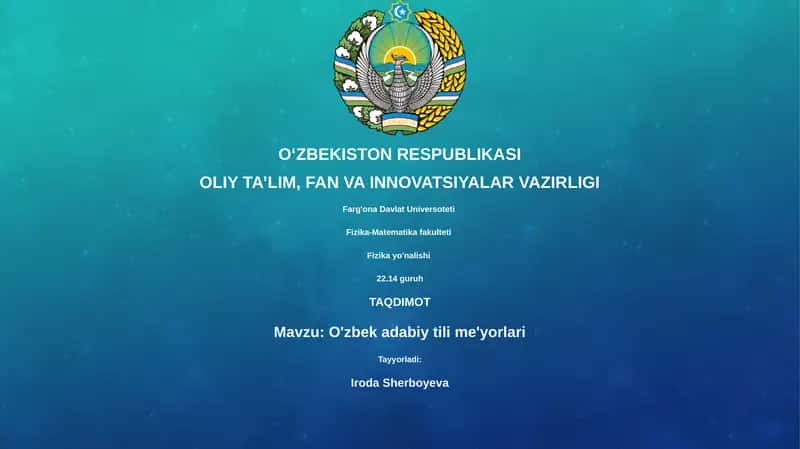 O'zbek adabiy tili me'yorlari