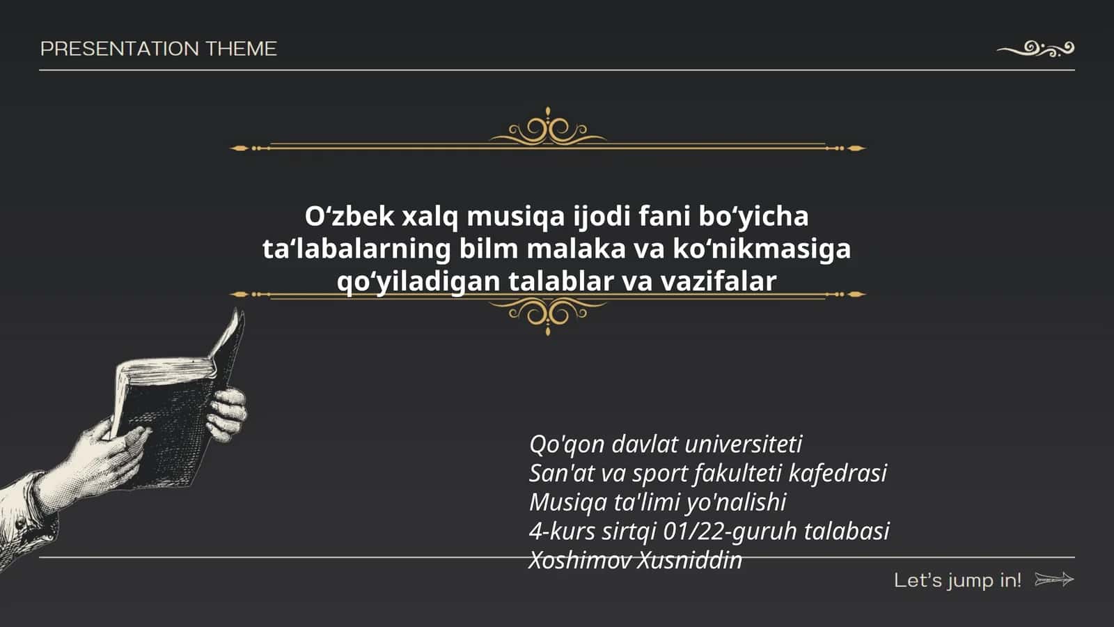 O‘zbek xalq musiqa ijodi fani bo‘yicha ta‘labalarning bilm malaka va ko‘nikmasiga qo‘yiladigan talablar va vazifalar