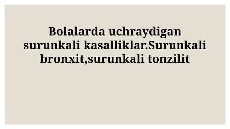 Surunkali tonzillitni diagnostika qilish usullari