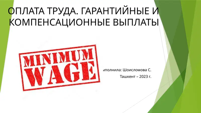 ОПЛАТА ТРУДА. ГАРАНТИЙНЫЕ И КОМПЕНСАЦИОННЫЕ ВЫПЛАТЫ