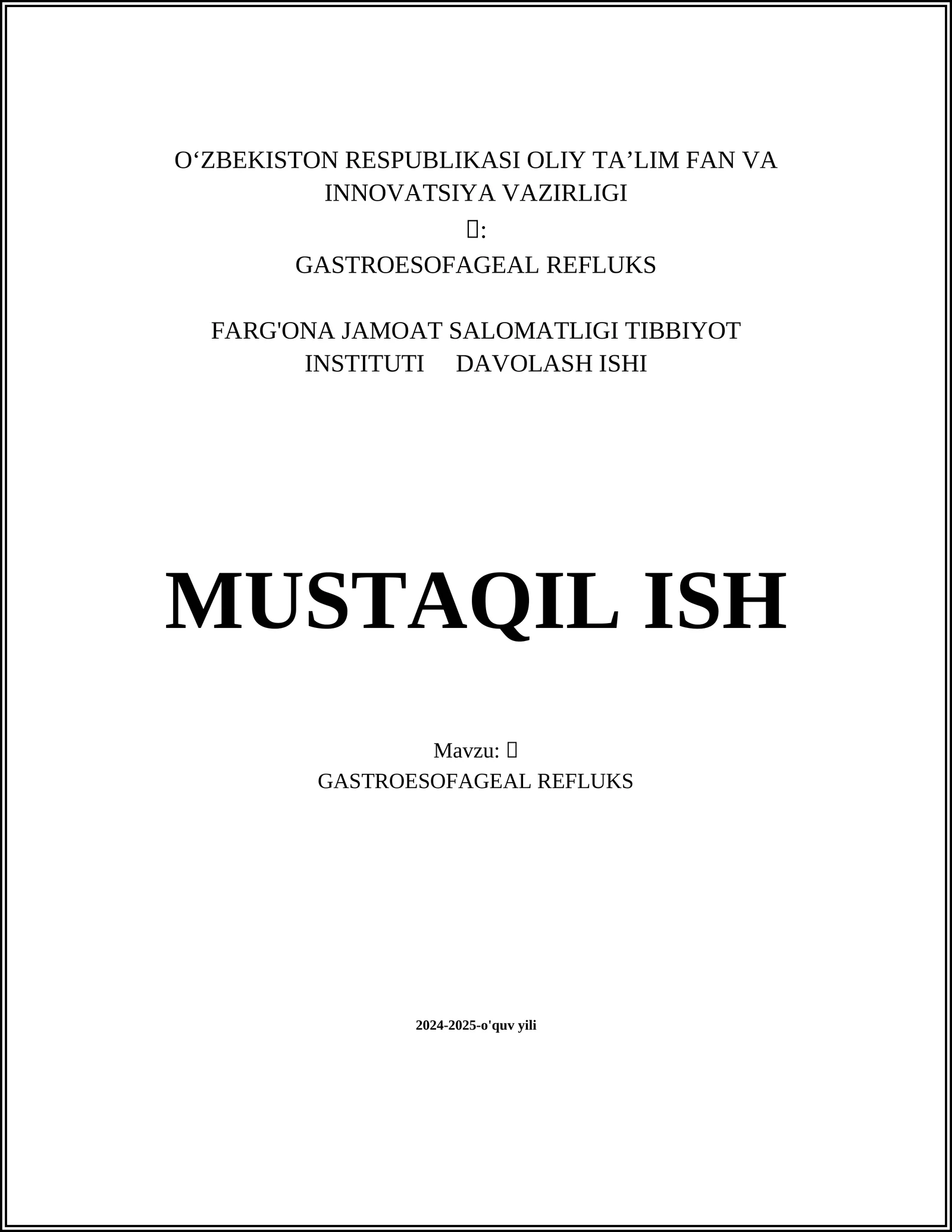 GASTROESOFAGEAL REFLUKS