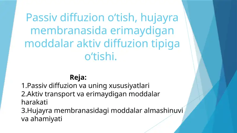Hujayra membranasi va almashuv