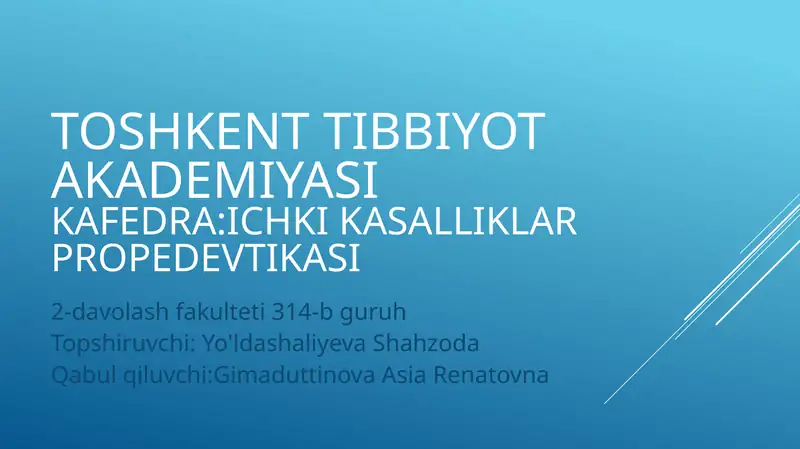 Ichki kasalliklar propedevtikasi