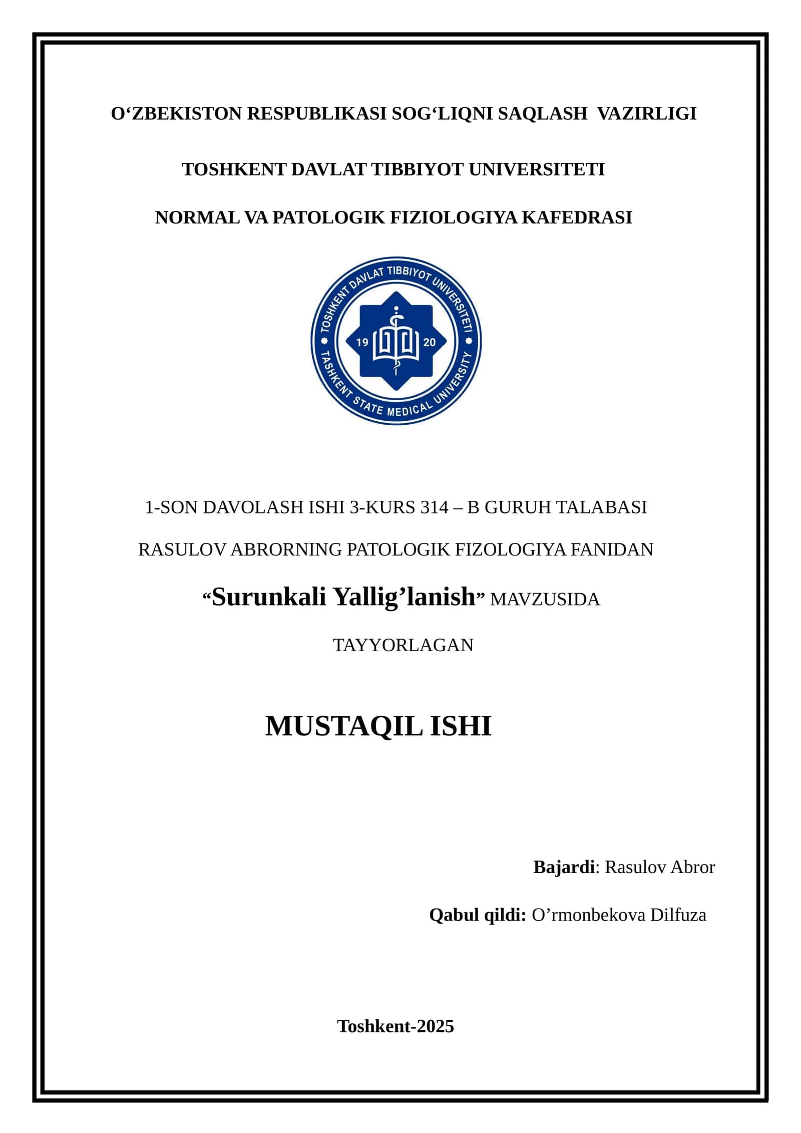 Surunkali Yallig’lanish