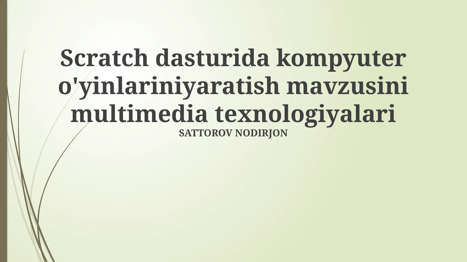 Scratch dasturida kompyuter o'yinlarini yaratish