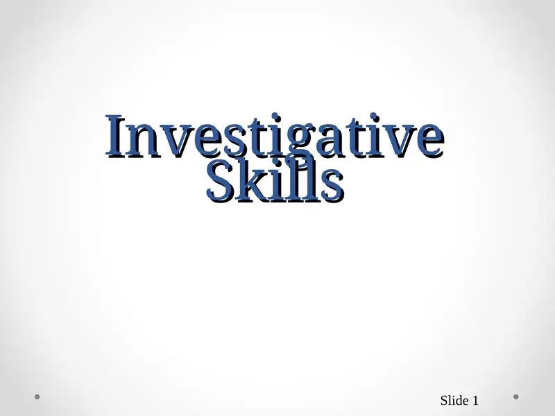 Scientific Enquiry Investigative Skills