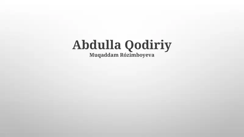 Abdulla Qodiriy