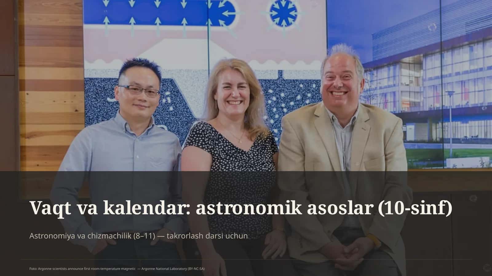 Vaqt va kalendar: astronomik asoslar (10-sinf)