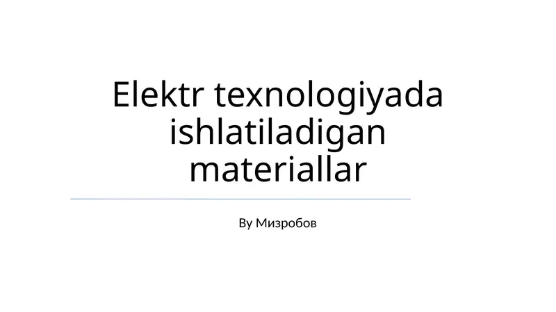Yarimo'tkazgichlar
