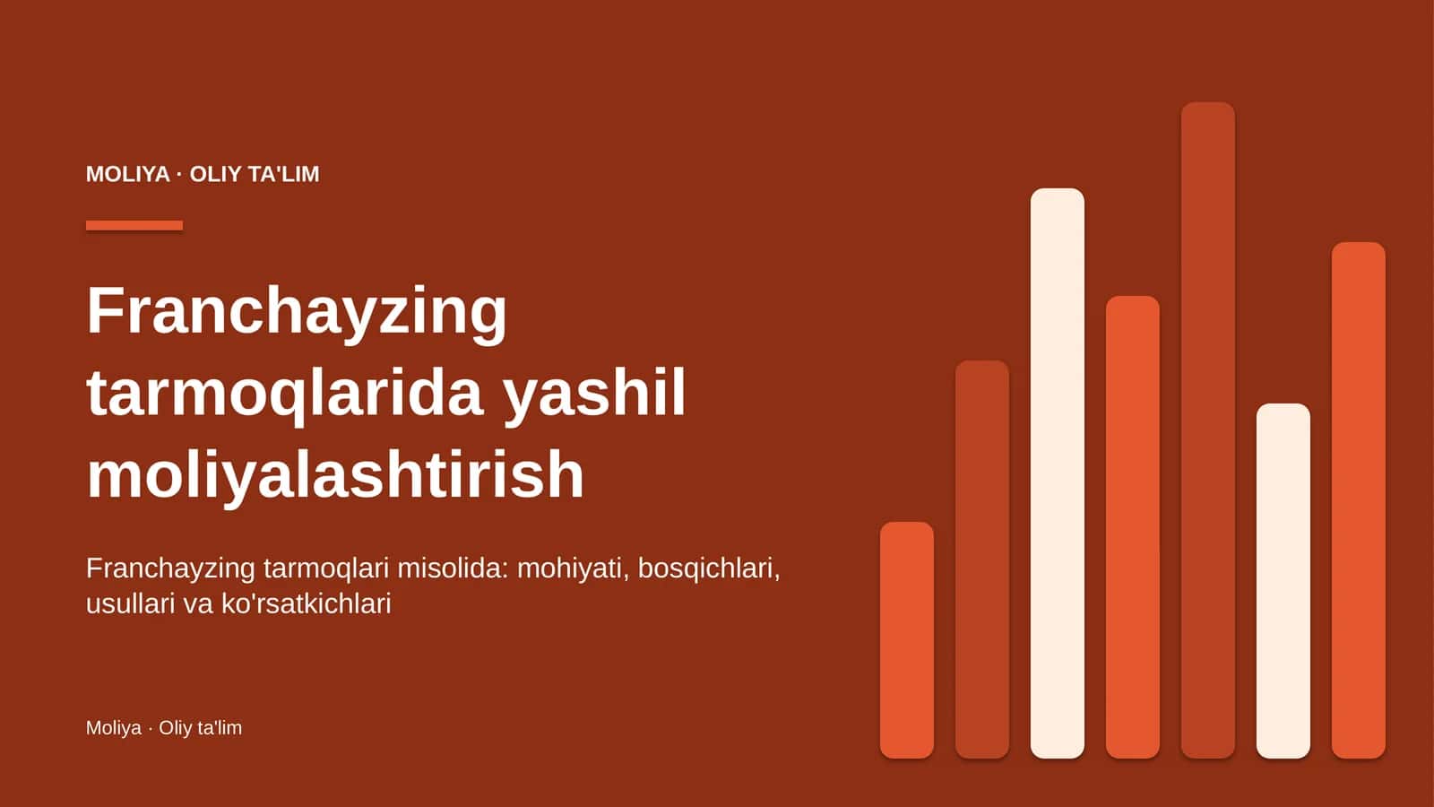 franchayzing tarmoqlarida yashil moliyalashtirish 4627