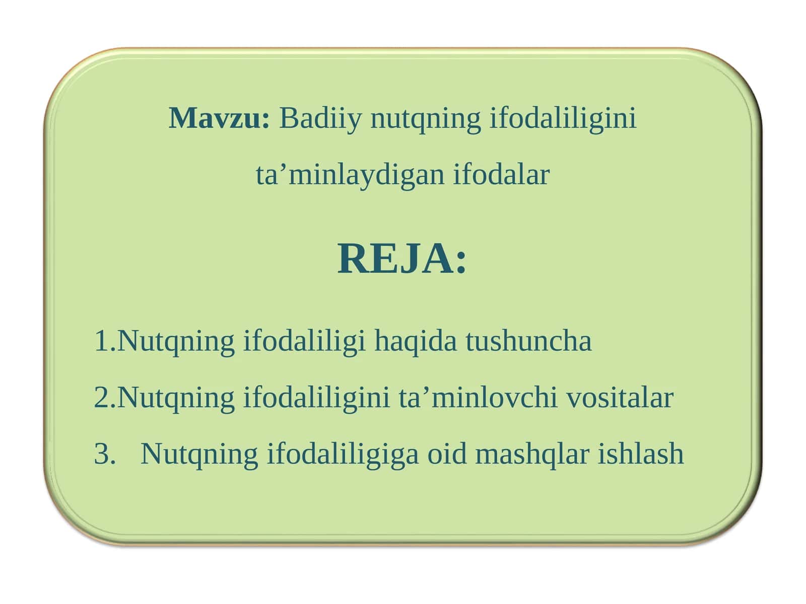 Badiiy nutqning ifodaliligini ta’minlaydigan ifodalar