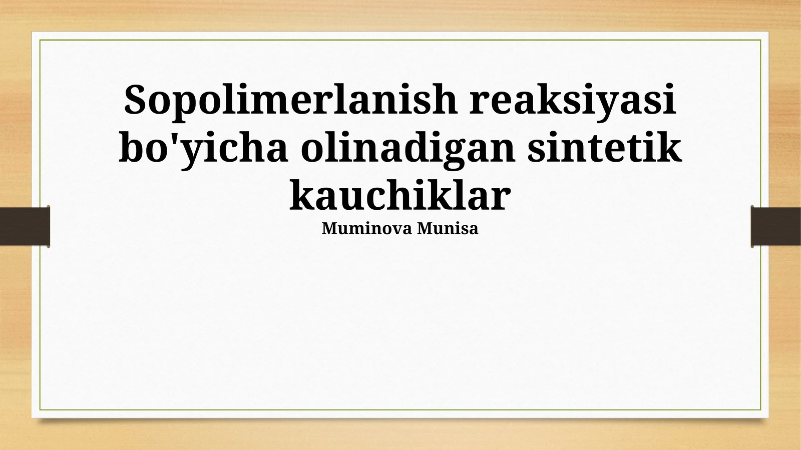 Sintetik Kauchuklarning Xossalari va Qo'llanilishi