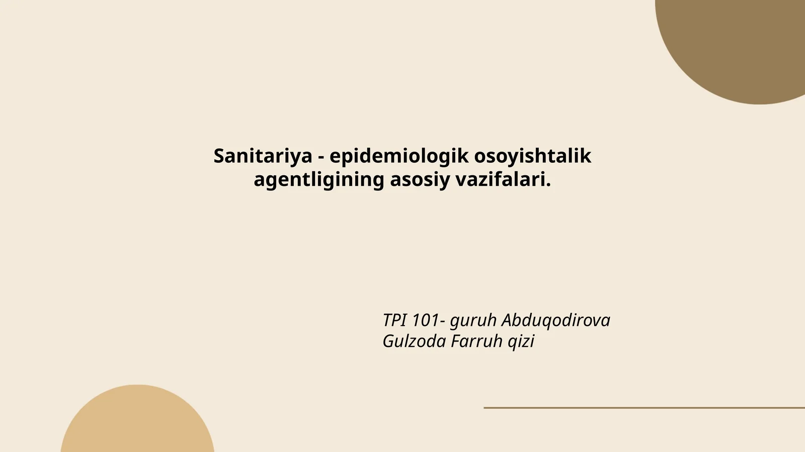 Sanitariya - epidemiologik osoyishtalik agentligining asosiy vazifalari
