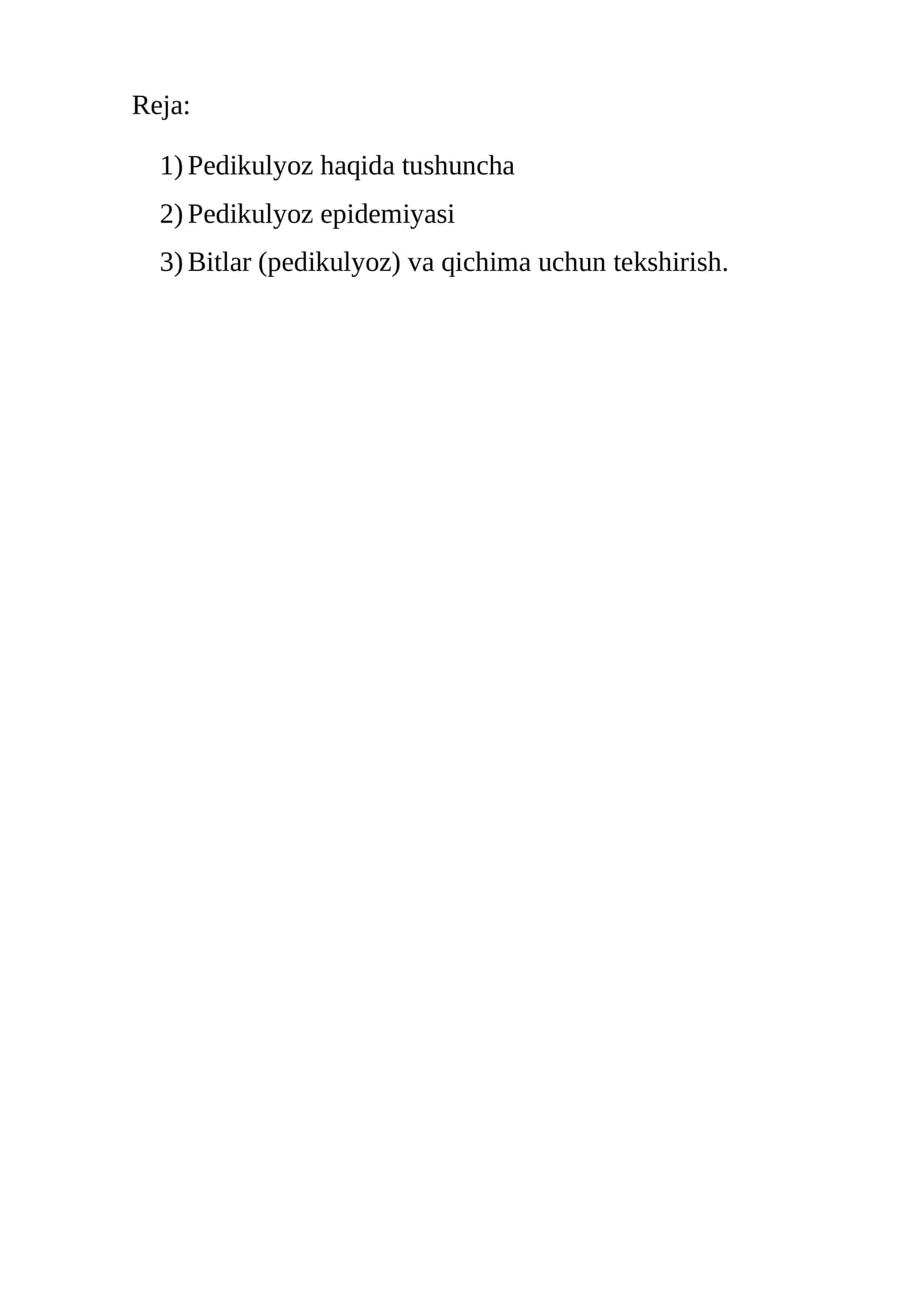 Pedikulyoz haqida tushuncha