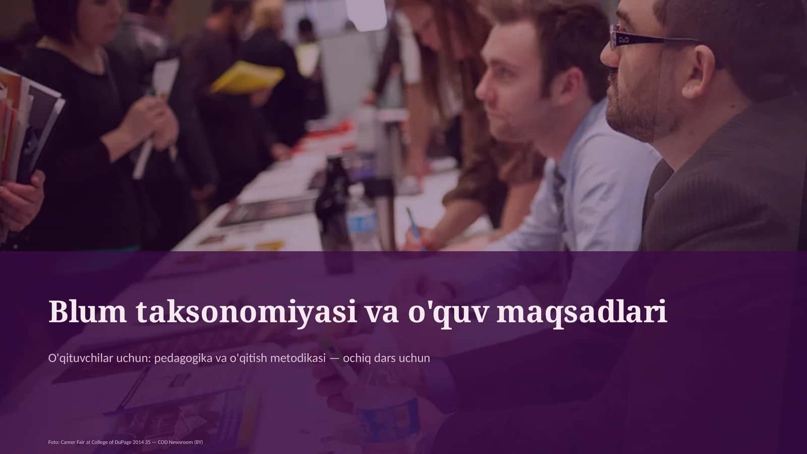 Blum taksonomiyasi va o'quv maqsadlari