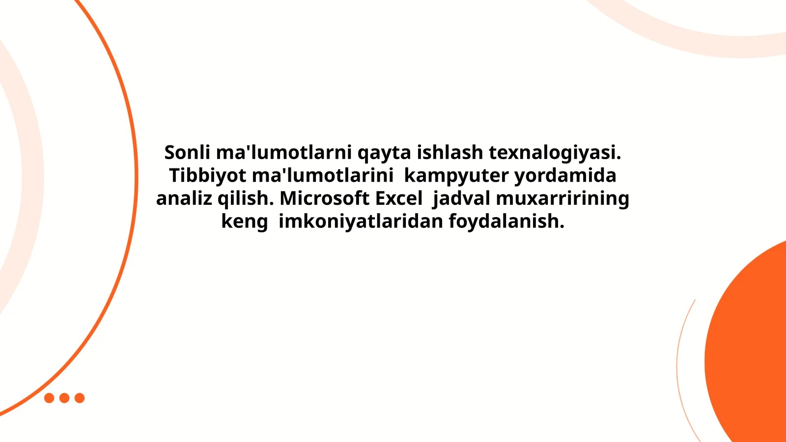 Sonli ma'lumotlarni qayta ishlash texnologiyasi