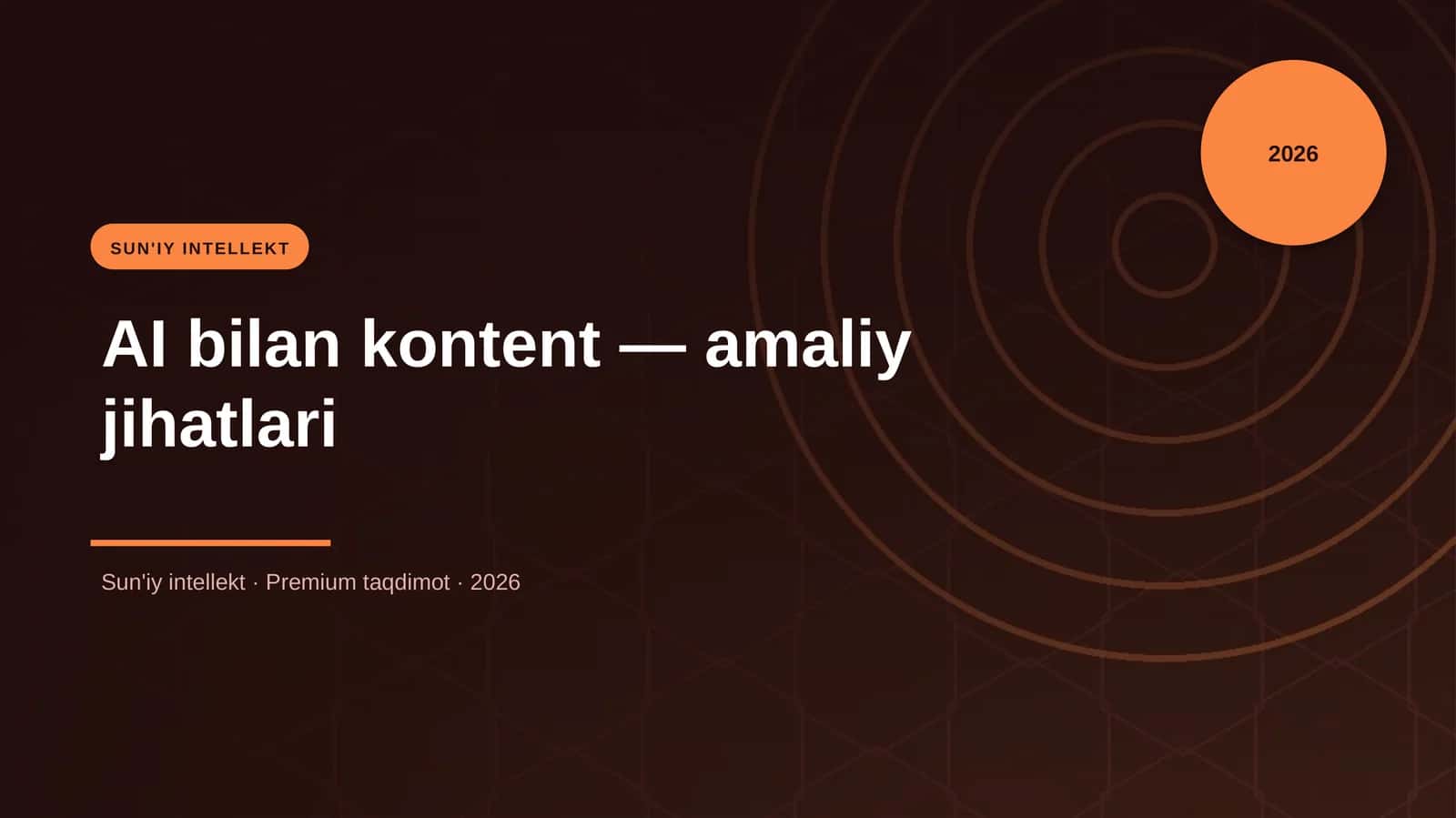 AI bilan kontent — amaliy jihatlari