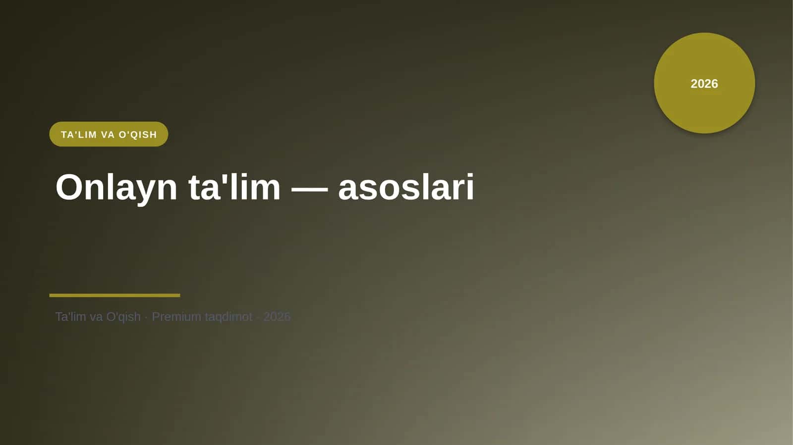 Onlayn ta'lim — asoslari