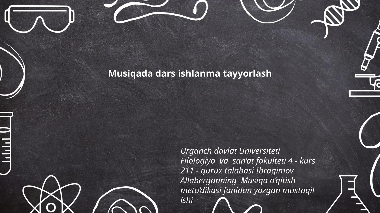 Musiqada dars ishlanma tayyorlash