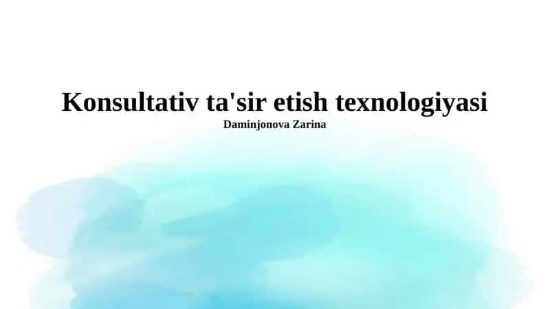 Maslahatchi Ta'sir Texnologiyasi