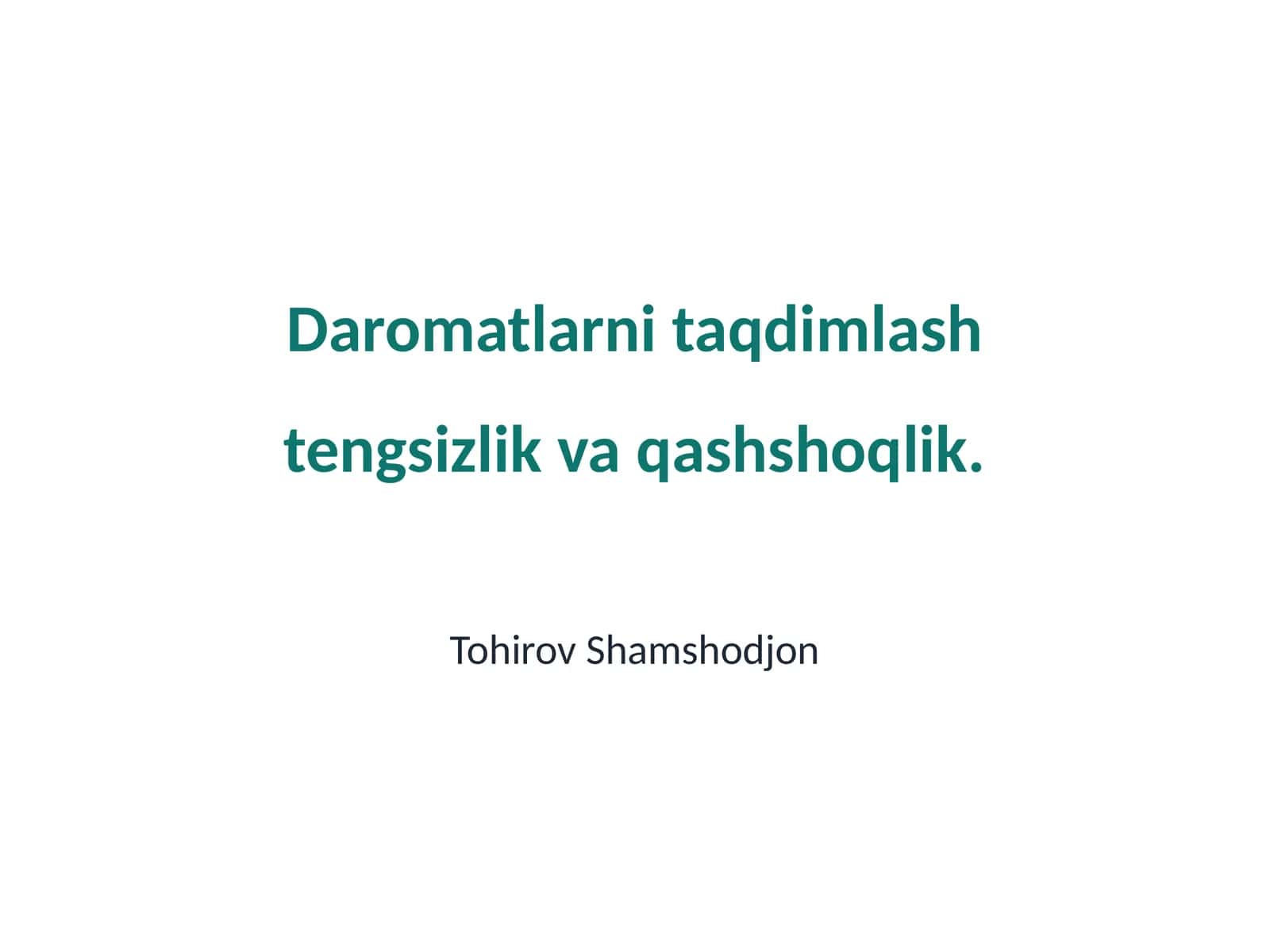 Daromatlarni taqdimlash tengsizlik va qashshoqlik
