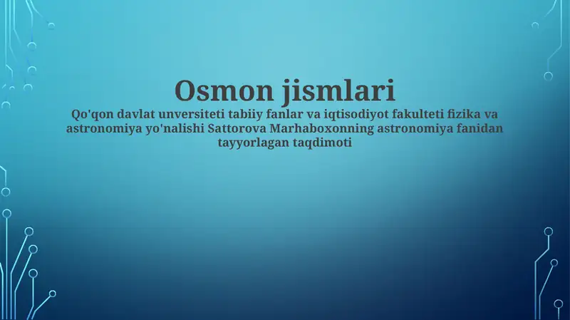 Osmon jismlari