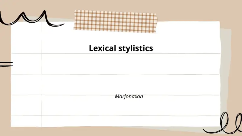 Lexical stylistics